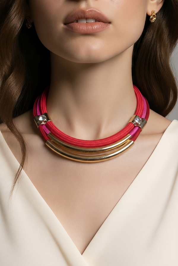Collier cordon rouge