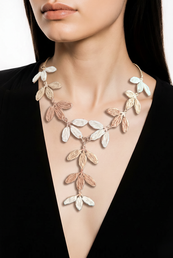 Collier11 fleurs en lin