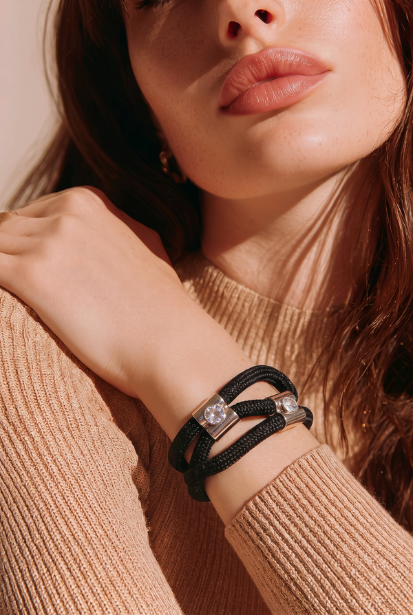 Bracelet 860 zigzag noir