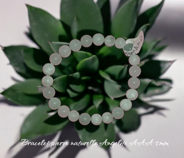 Bracelet 128 Angelite blue pâle qualité AAA