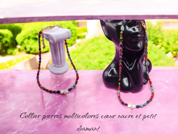 Collier 269 pierre multicolore