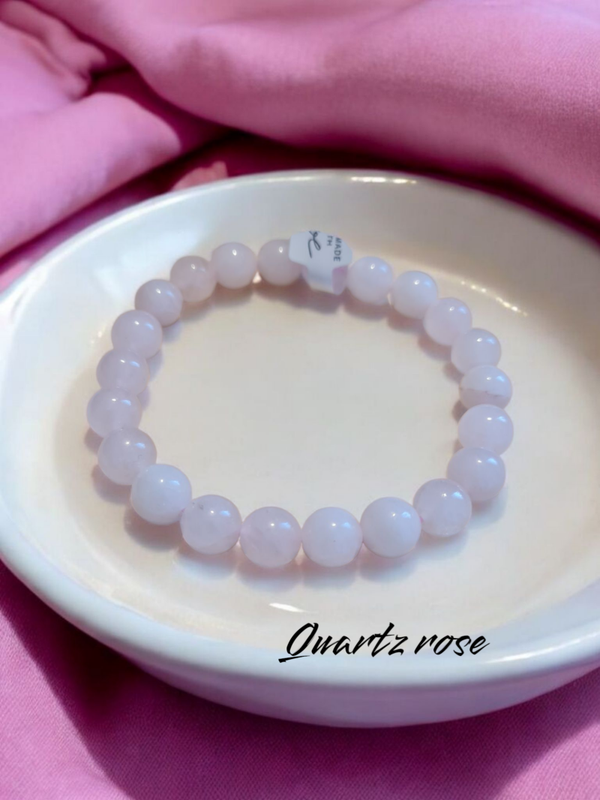 Bracelet 314 Quartz rose 8mm