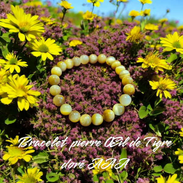 Bracelet 319 pierre de Jade AAA citron 8mm