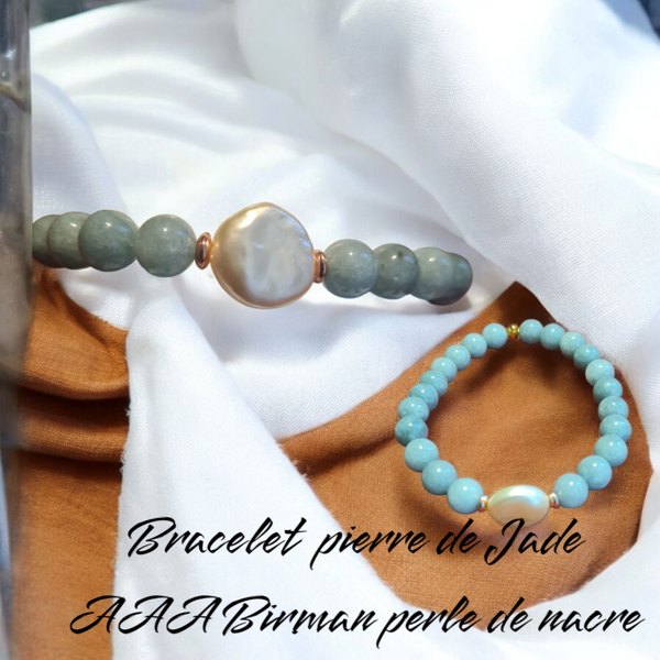 Bracelet 327 pierre de Jade Birman AAA