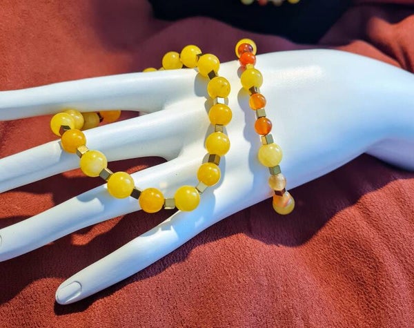Bracelet 320 de Cornaline et Jade AAA