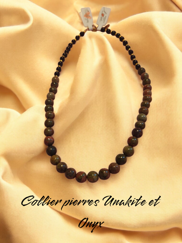 Collier 362 pierres Unakite Onyx