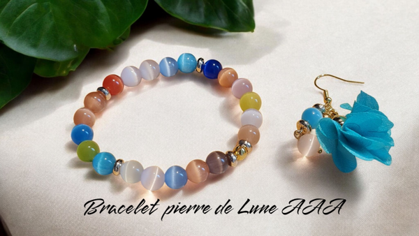 Bracelet 380 pierre de Lune 8mm