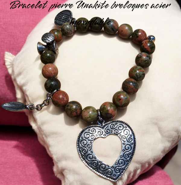 Bracelet 384 pierre Unakite véritable