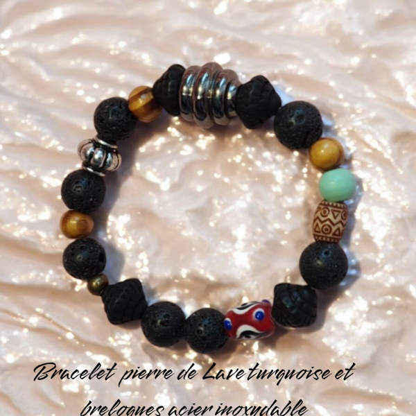 Bracelet 388 pierre de Lave