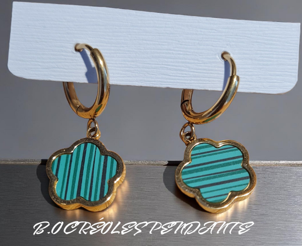 B.O créoles pendante trèfle