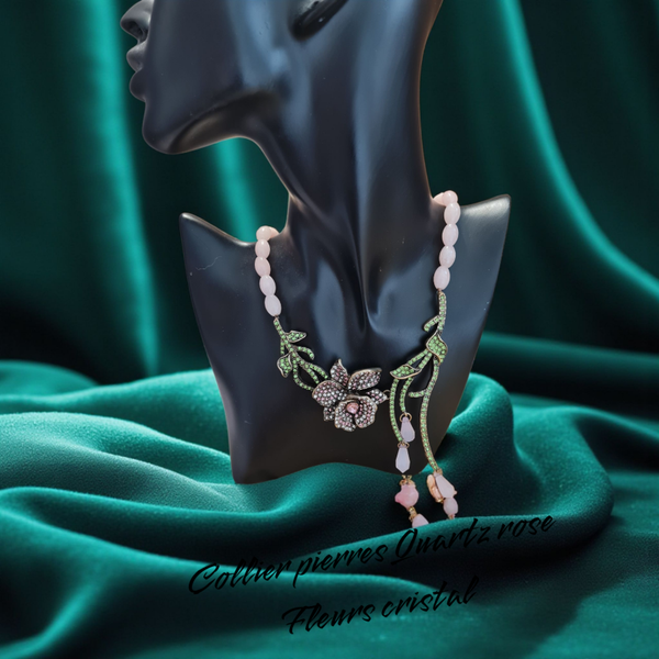 Collier 506 pierres Quartz rose