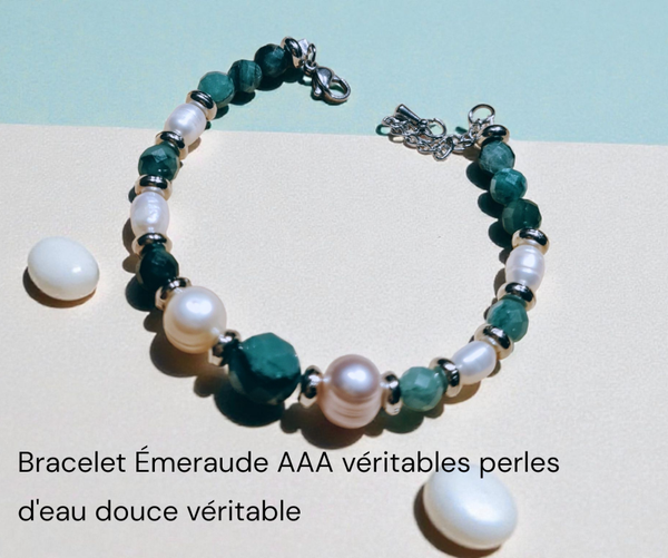 Bracelet 581 Émeraude AAA véritables