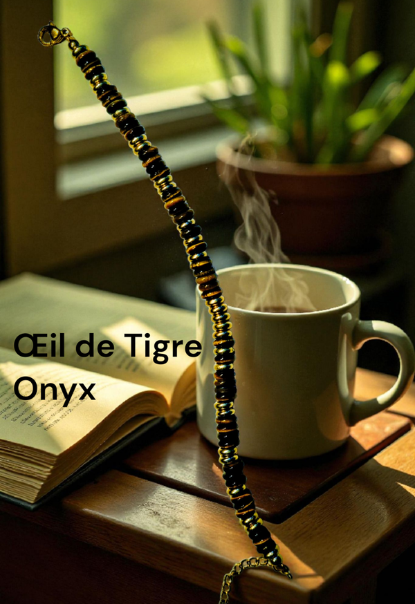 Bracelet 571 œil de tigre Onyx véritable