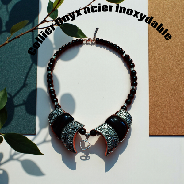Collier 652 pierre Onyx