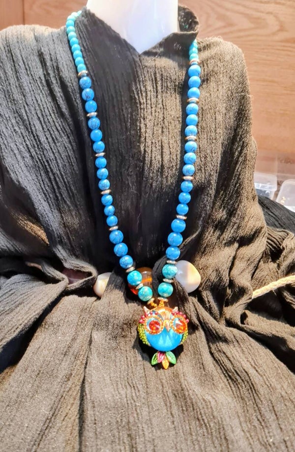 Collier 651 Turquoise et chouette