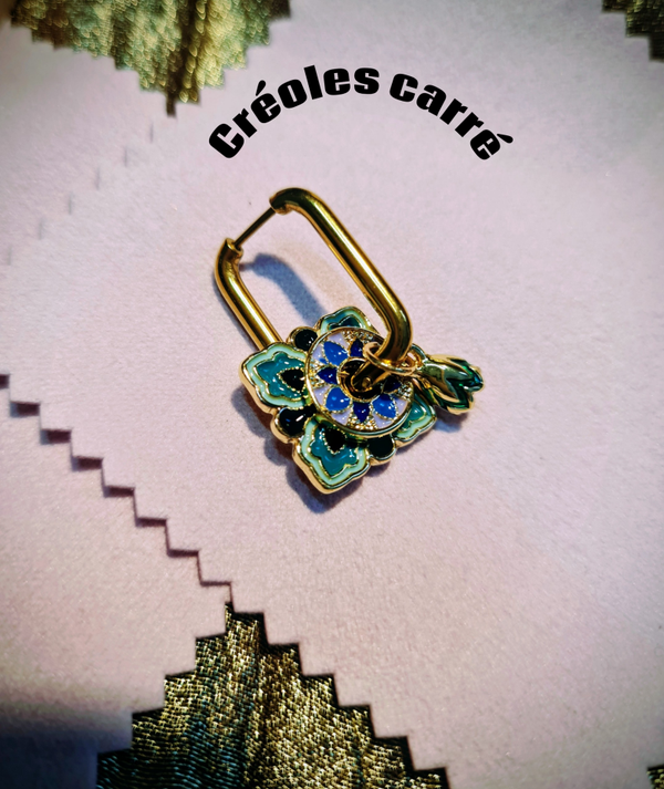 BO créoles carré bleu