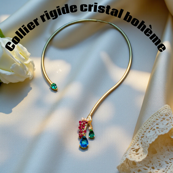 Collier 659 rigide perles cristal de bohème
