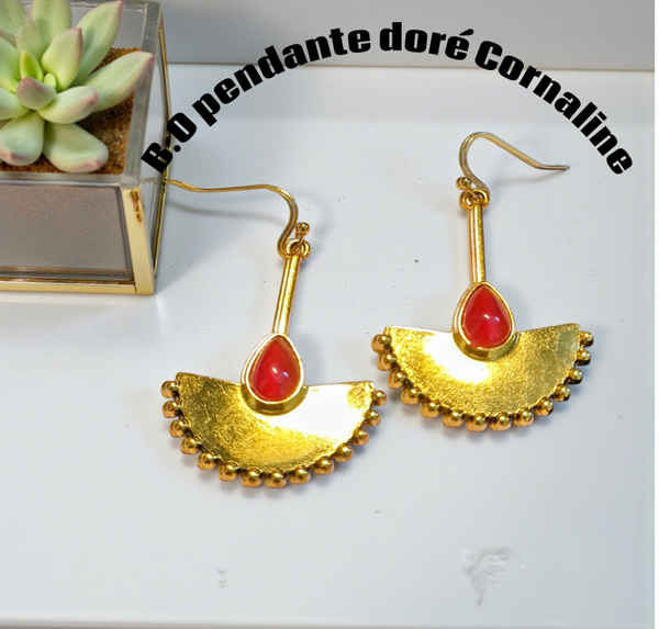 B.O 00029 pendante pierres de Cornaline
