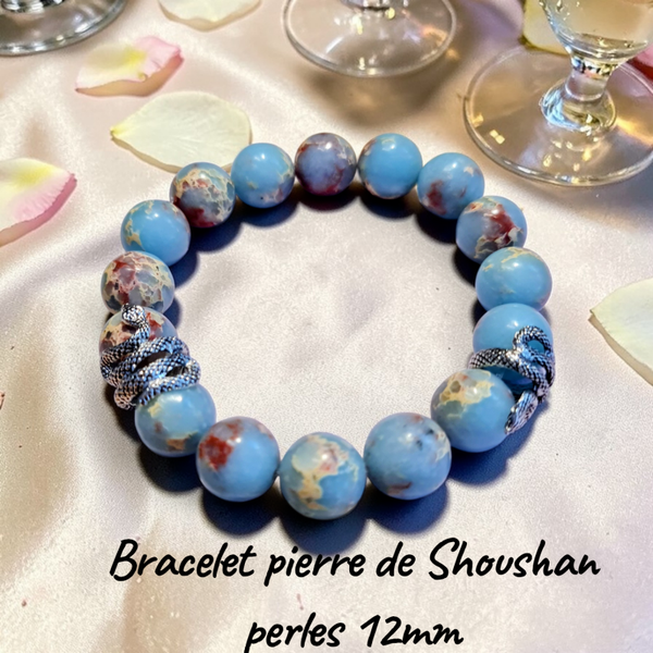 Bracelet  665 pierre naturelle de Shoushan 12mm
