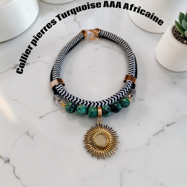 Collier 682 pierre de Turquoise AAA