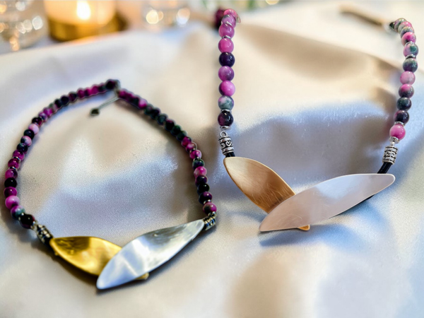 Collier 684 pierre de Jade AAA rose