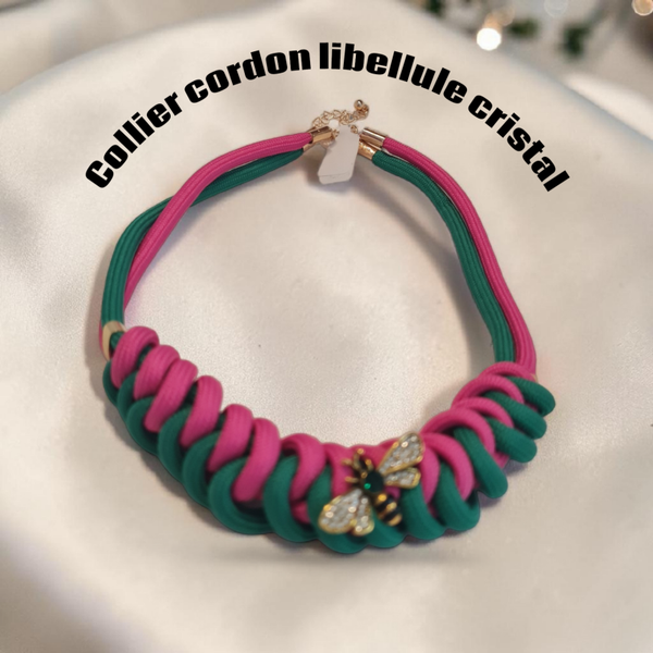 Collier 690 cordon Libellule Cristal Autrichien