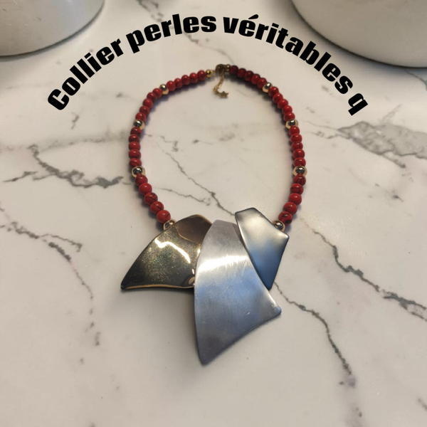 Collier 698 pierres Turquoise rouge