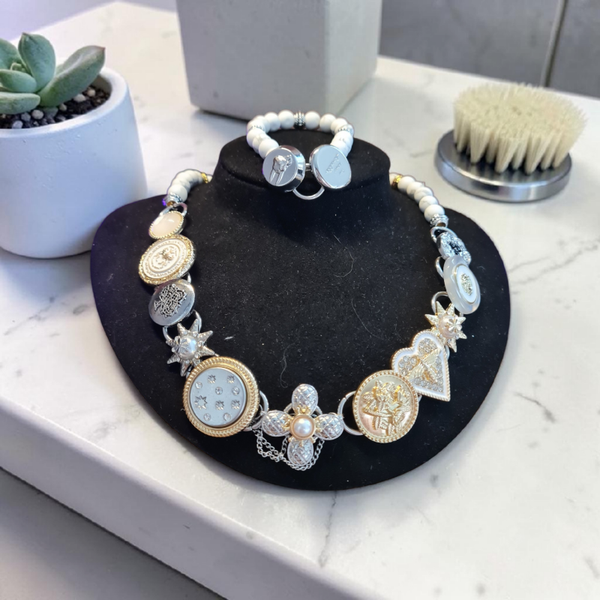 Collier 726 pierre naturelle Howlite