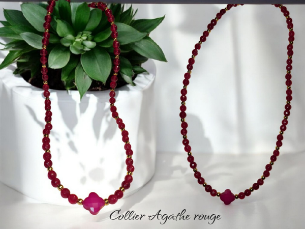 Collier 147 Agathe rouge AAA
