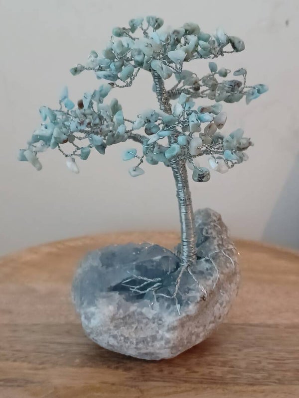 Larimar Edelsteenboom. Een stukje Caribische rust in huis (18,5CM)