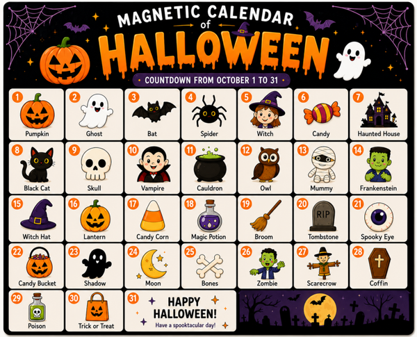 🎃 Calendario Magnético de Halloween – Cuenta Regresiva 31 Días