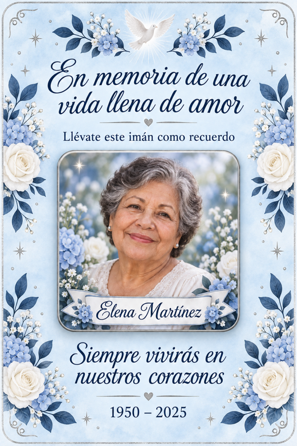 🤍 Recuerdo conmemorativo personalizado con imán