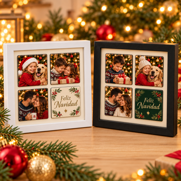 Cuadro magnético personalizado Feliz Navidad — 4 imanes