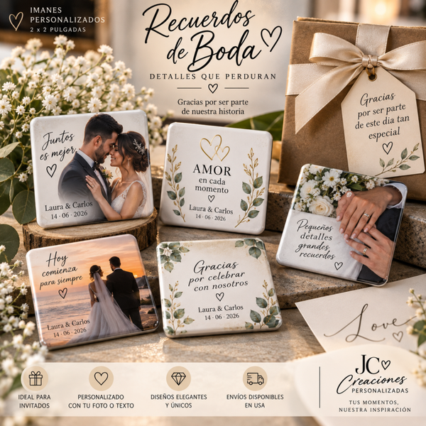 10 Imanes  para detalles de Bodas