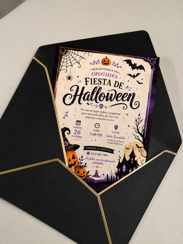 invitaciones personalizadas para Halloween