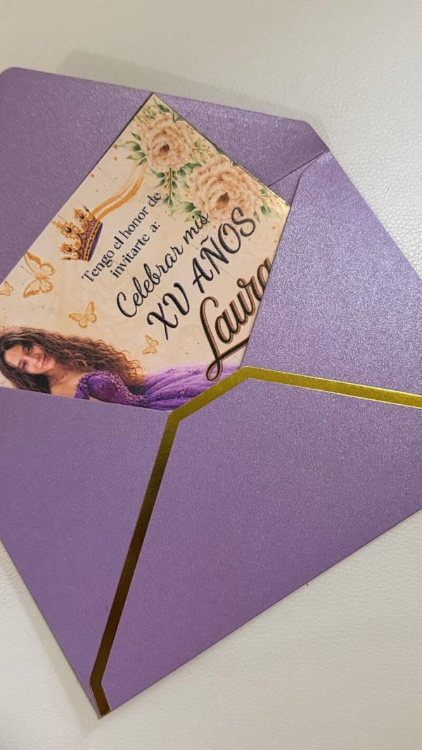 50 Invitaciones Personalizadas para Eventos | Tarjeta + Sobre + Sello
