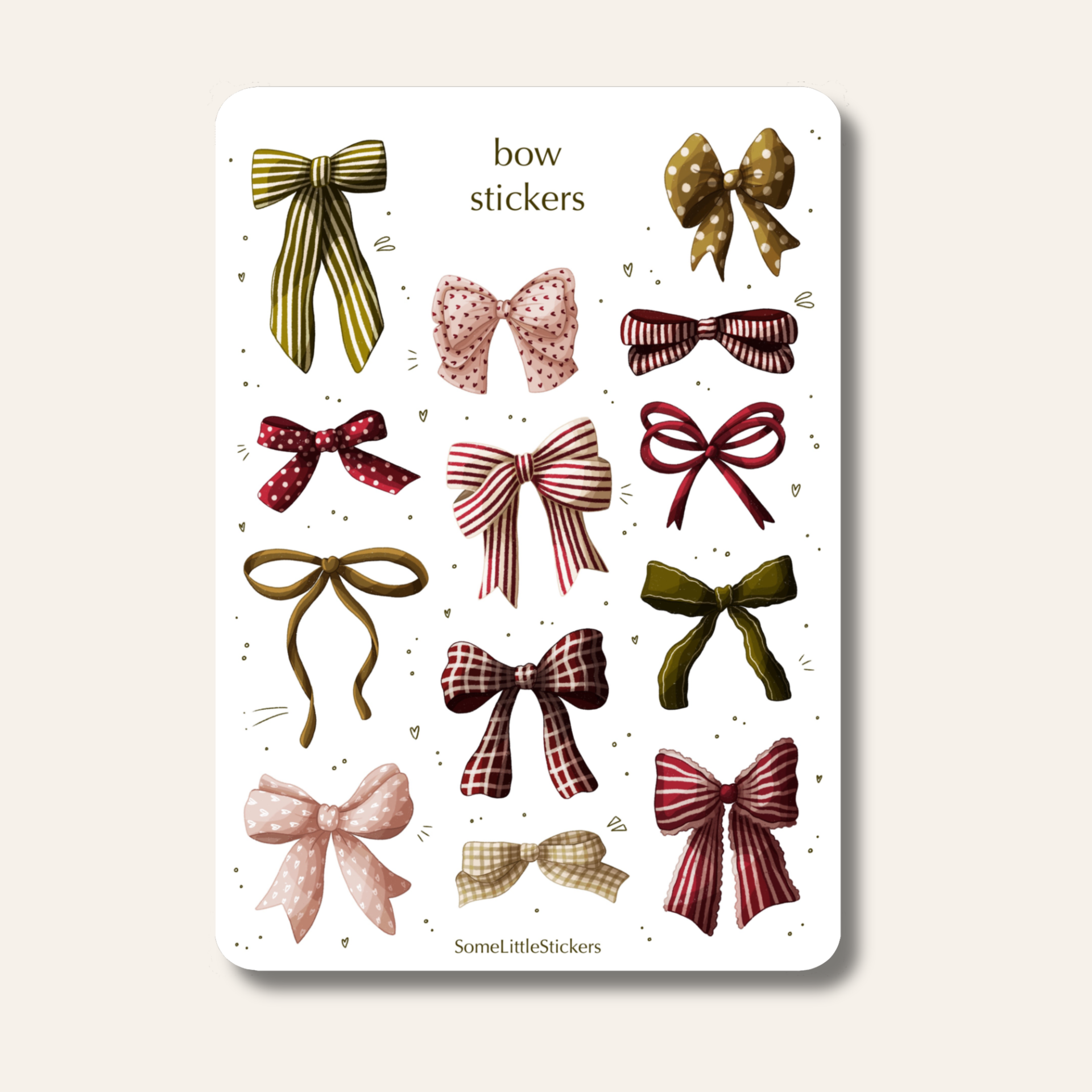 Bow stickers - roze