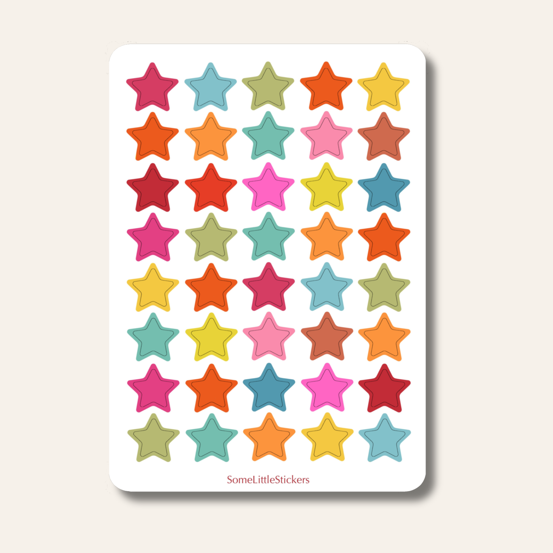 Colourful stars stickers