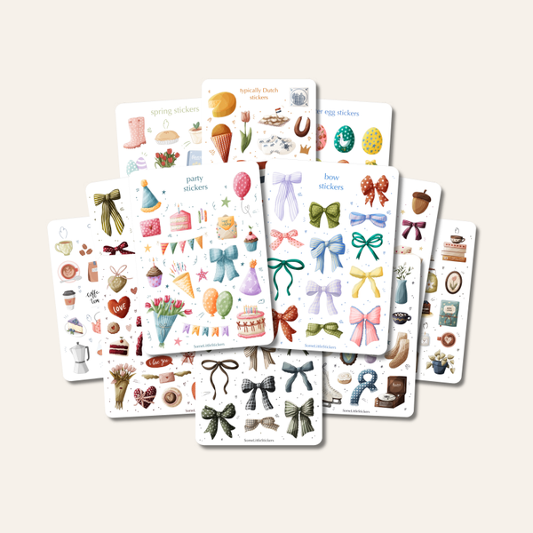 Complete sticker collectie - 16 stickervellen