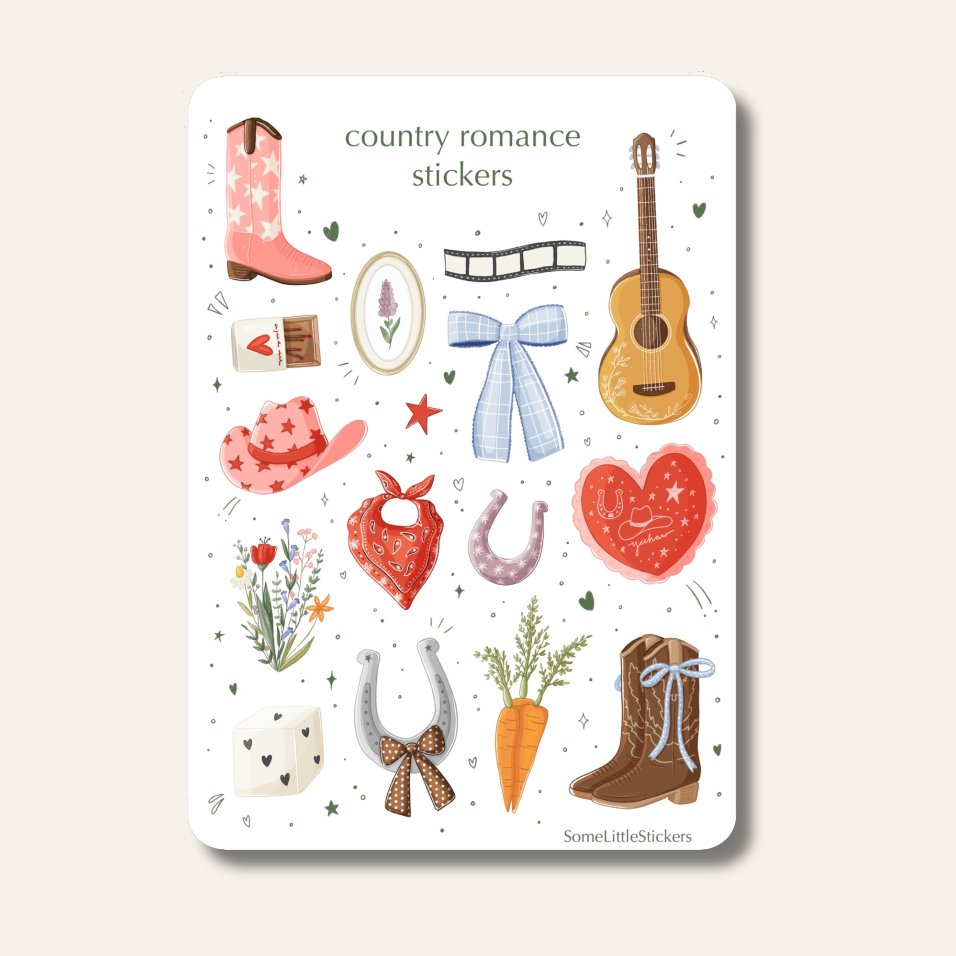 Country romance stickers