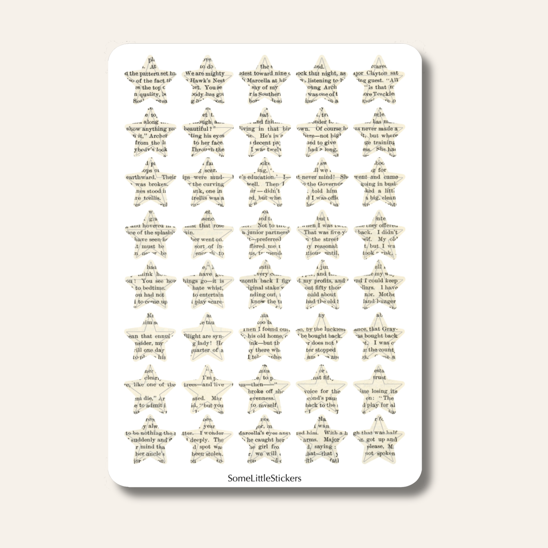 Bookish stars stickers