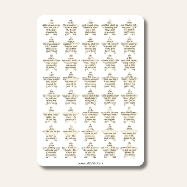 Bookish stars stickers