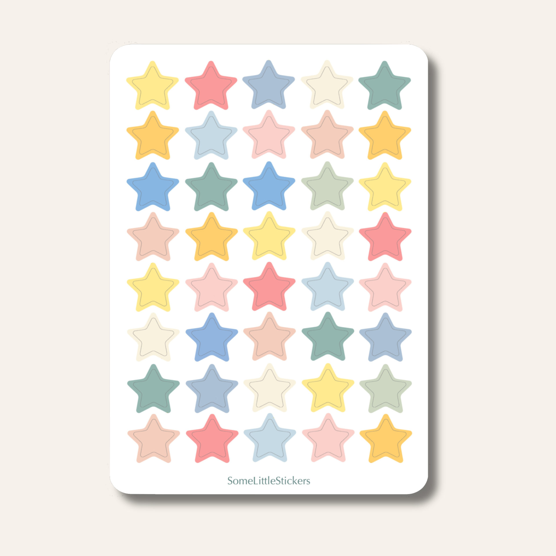 Pastel stars stickers