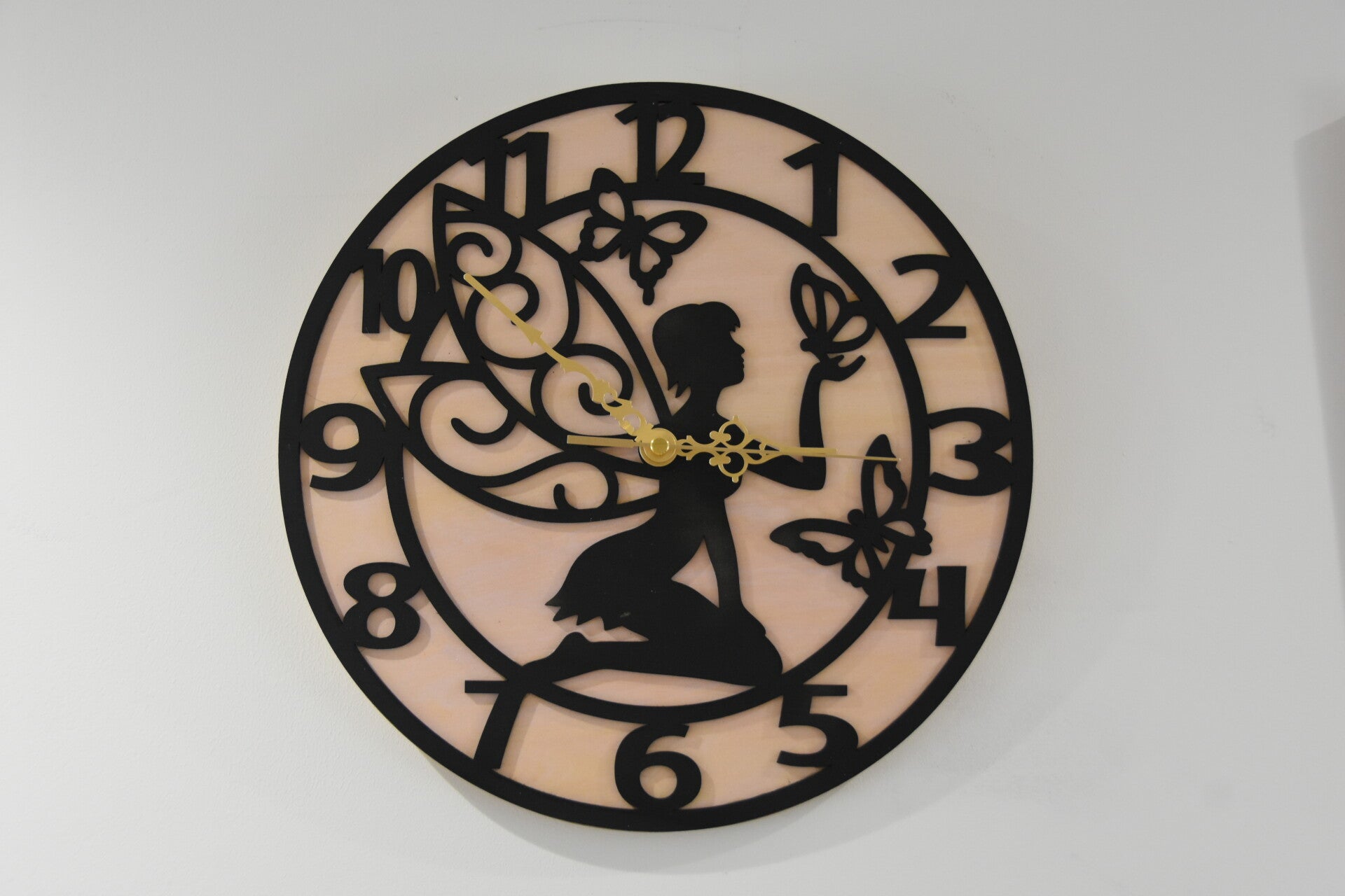 Whispers of Wings – Fairy & Butterfly Wooden Clock (29cm)
