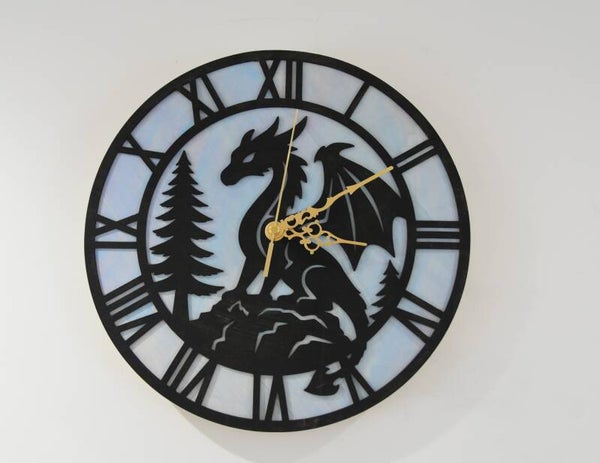 Guardian of Hours – Fantasy Laser‑Cut Wooden Clock (29cm)
