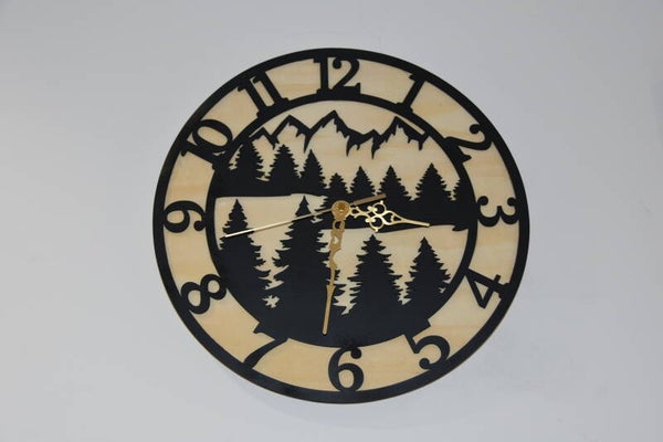 Forest Timekeeper – Woodland Laser‑Cut Wooden Clock (29cm)