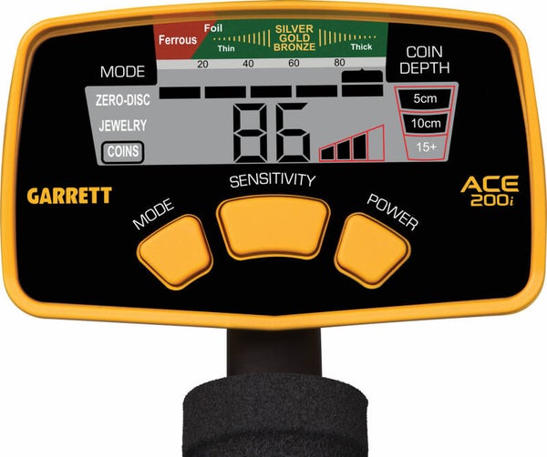 Garrett Ace 200i display sticker