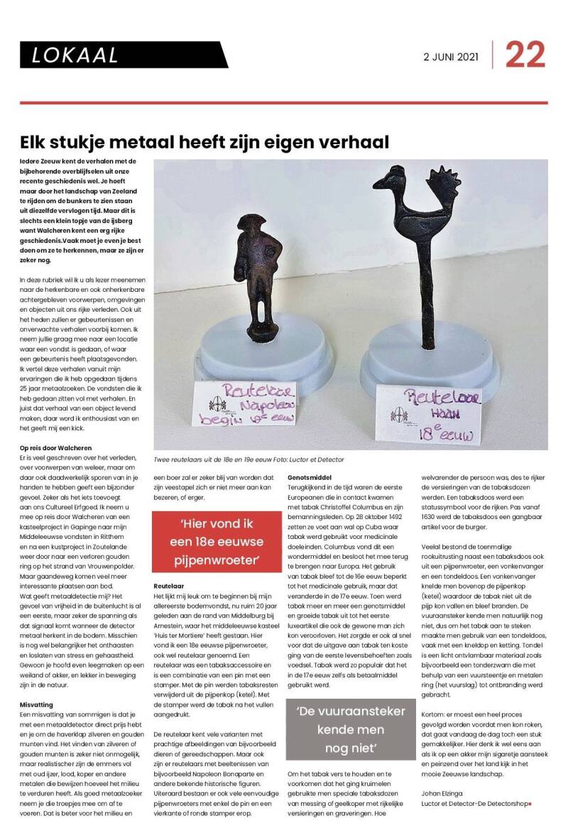 Artikel Luctor et Detector in De Bode Zeeland | De Detectorshop