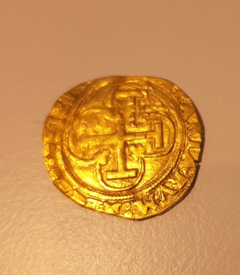 Afbeelding Spaanse gouden 2 Escudo - metaaldetector verhuur | De Detectorshop