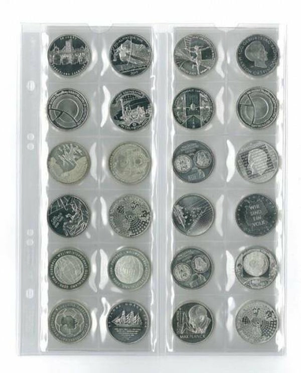 Lindner - muntenblad 24 vaks inclusief rode tussenbladen (5x)